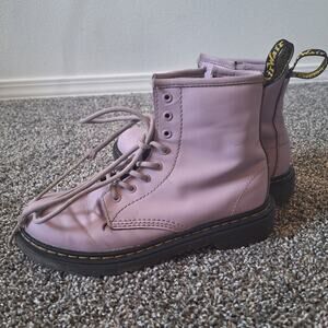 Dr. Martens 1460 Softy T Leather Lace Up Boots Youth Lavender Purple Girls 3